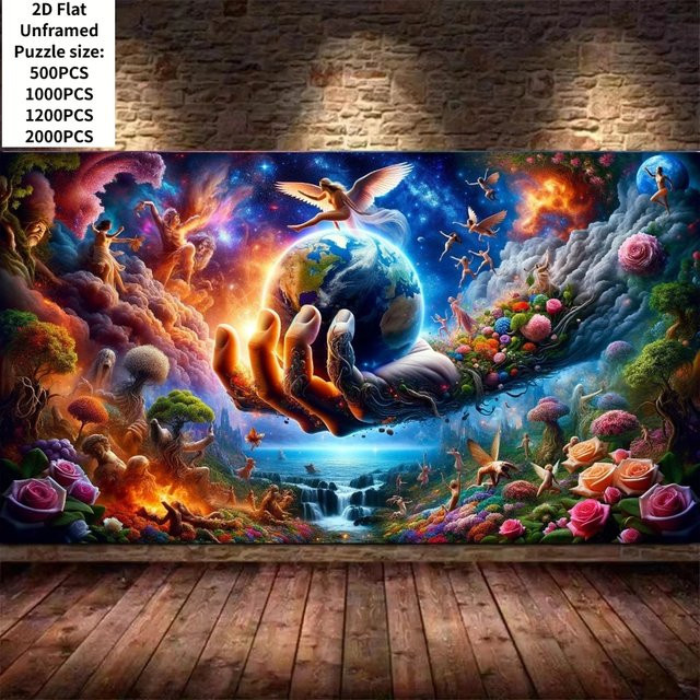 bilibili Puzzle Hand kommt voran, hält die Erde in der Hand, 500 Teile - Bild 1