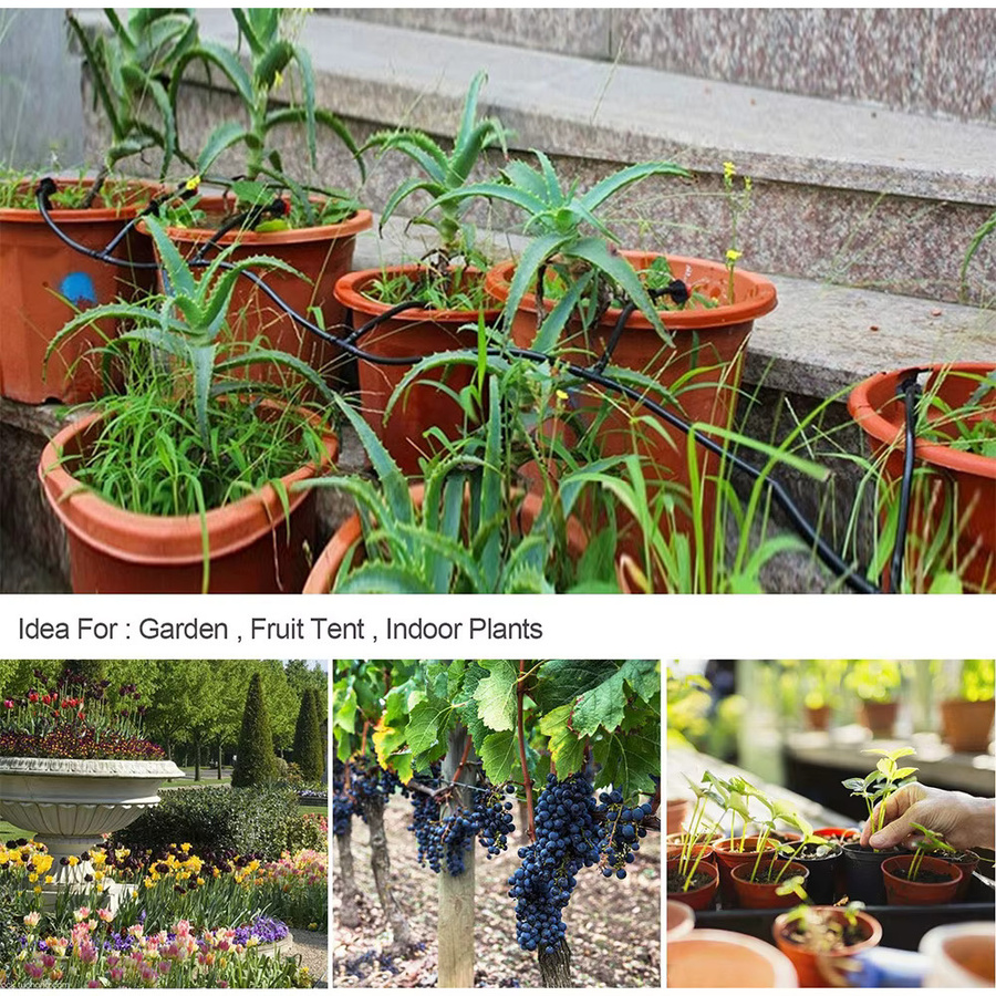 Automatisches Tropfbewässerungsset für Garten, Gewächshaus und Pflanzen mit 1/4 Zoll Düsen für eine Reichweite von 10–30 m - Bild 5
