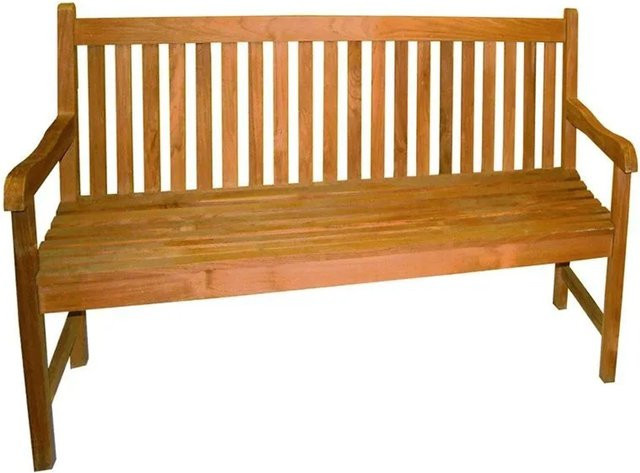 Lex Premium Teak Gartenbank mit Armlehnen in Braun, Breite: 150 cm - Bild 1