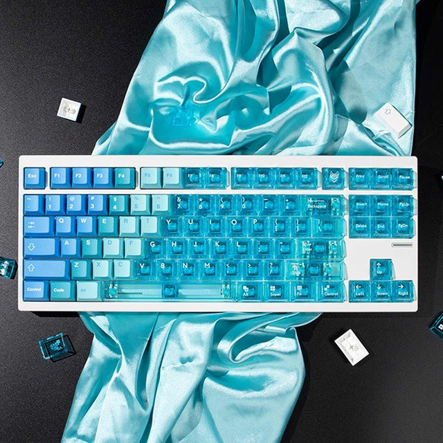 Venit Keys Snow Mountain Blue Keycaps Transparente Cherry Profile PBT PC Keycaps für mechanische Tastaturen - Bild 1