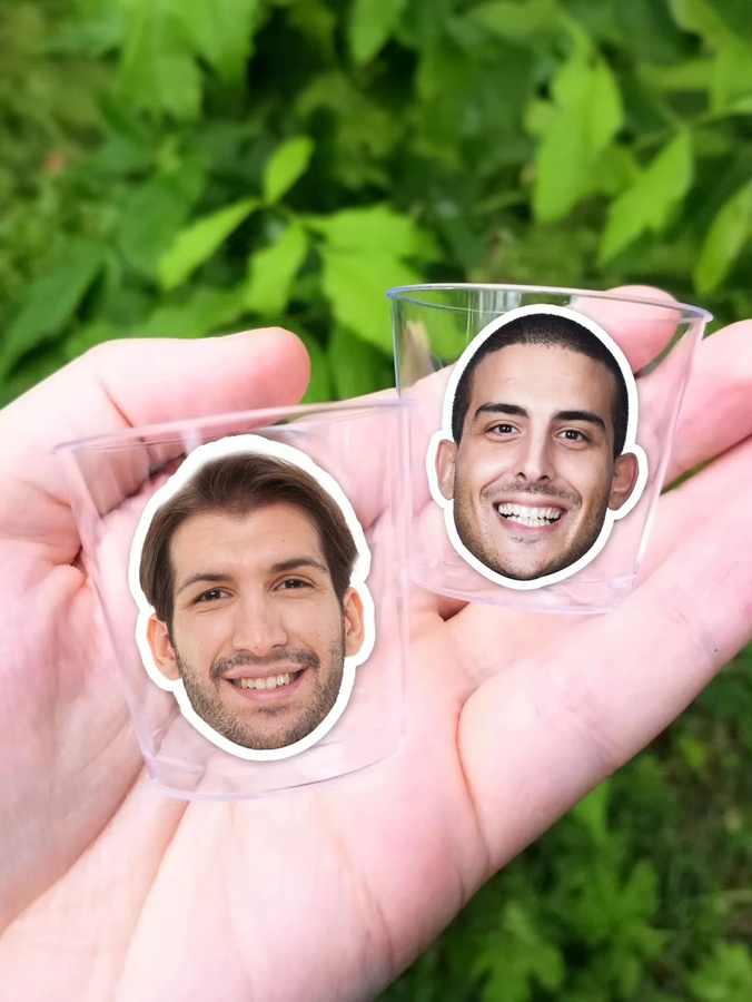 Personalisierte Gesichtsaufkleber aus Vinyl mit Foto-Porträt, Durchmesser: 3,5 cm, Mehrfarbig - Bild 5
