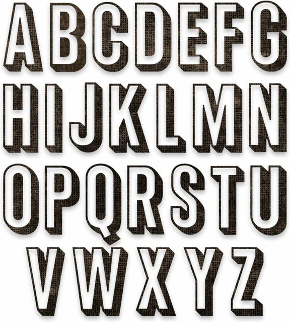 Sizzix Thinlits Die Set Alphanumeric Shadow Upper - Bild 1
