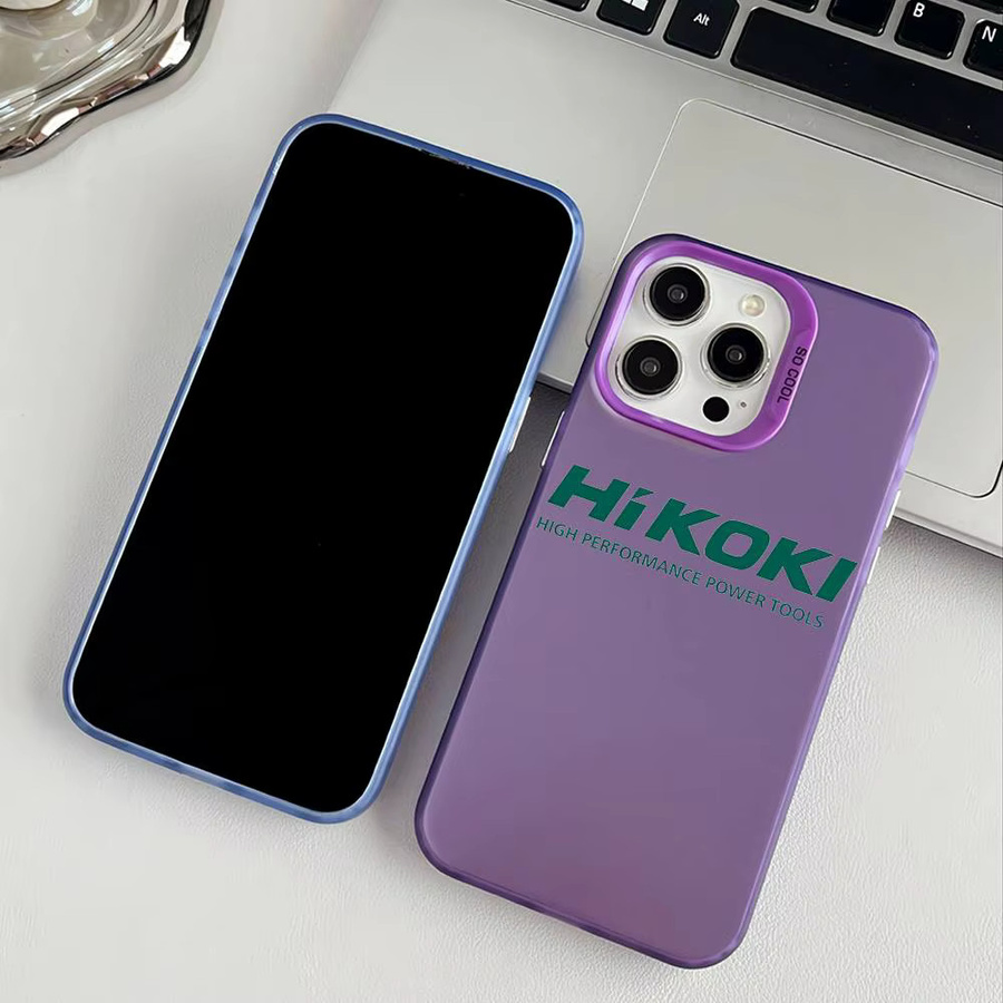 HiKOKI Luxus Handyhülle mit Metallknopf für iPhone 11 bis iPhone 16 Pro Max in Purple - Bild 2