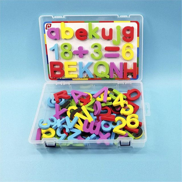 Wucifang Bags Magnetische Buchstaben-Aufkleber, Englisches Alphabet, Zahlen, Lern-Spielzeuge - Bild 1