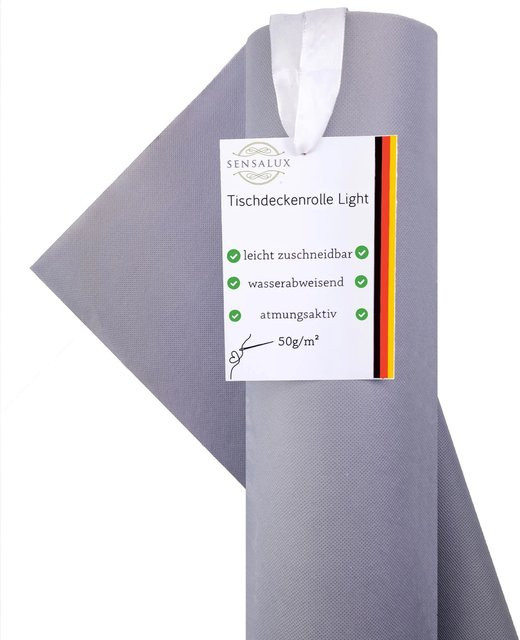Sensalux Tischdeckenrolle Light Grau aus wasserabweisendem Vlies, Breite: 110 cm, Länge: 25 m - Bild 1