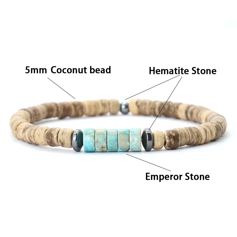 Armband Set, Kokosnuss Schale Perlen, Bunt, Unisex - Bild 3