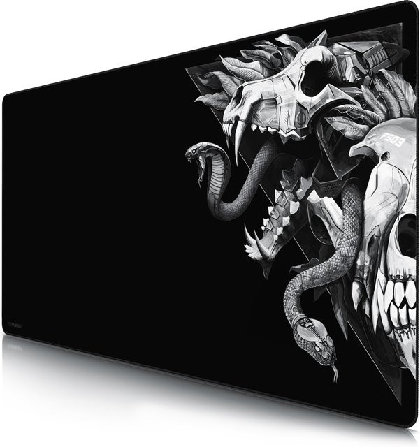 Titanwolf Gaming Mauspad XXXL Speed Mousepad Wolf Skull Schwarz B/B/H: 120 x 60 cm - Bild 1