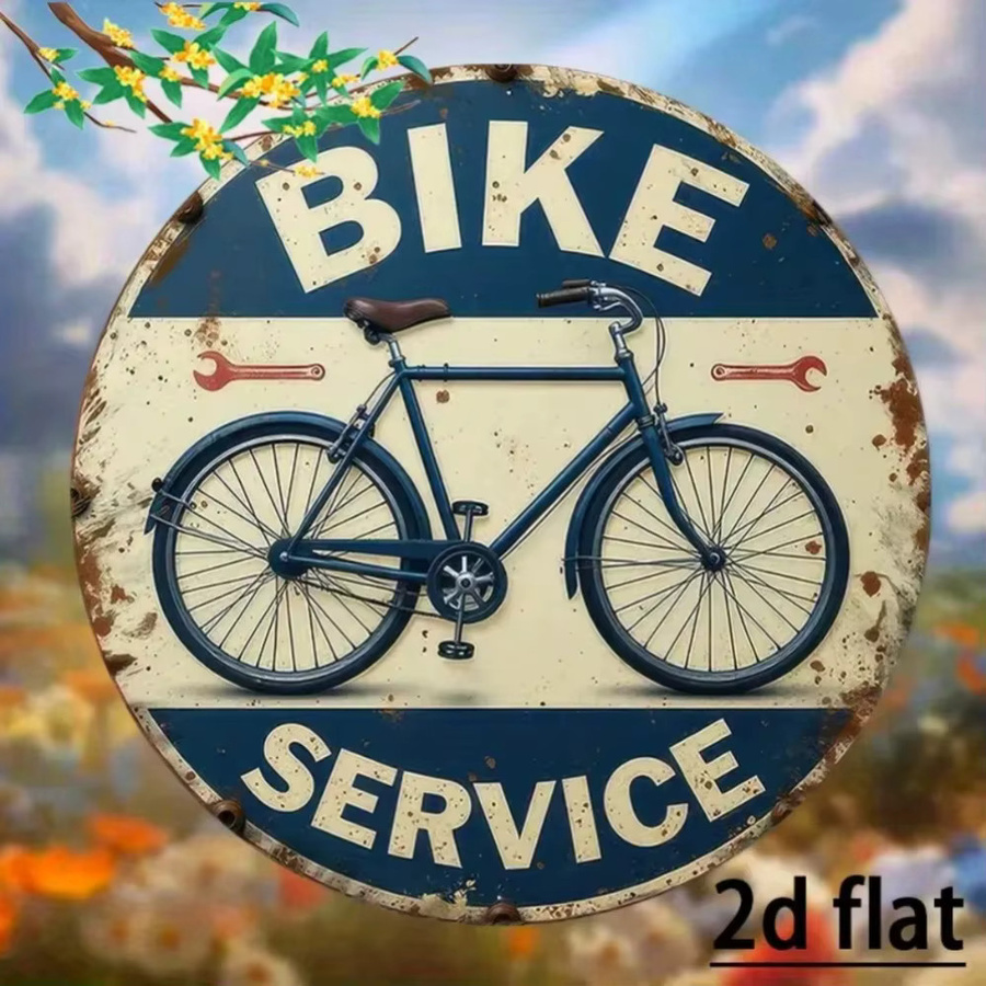 CIFBUY Retro Fahrrad Service Aluminium Schild Rustikale Vintage Deko für Garten und Bar - Bild 3