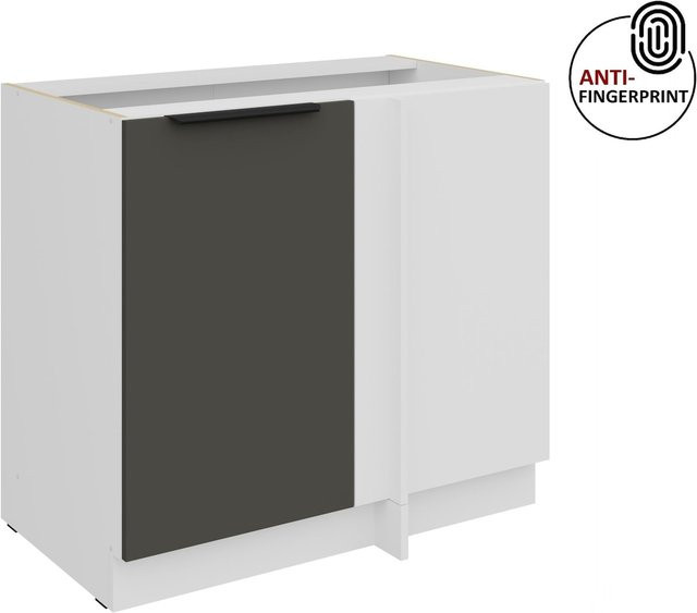 Küchen Eckschrank ARIA in Graphite matt mit Anti-Fingerprint-Oberfläche, Breite: 105 cm - Bild 1