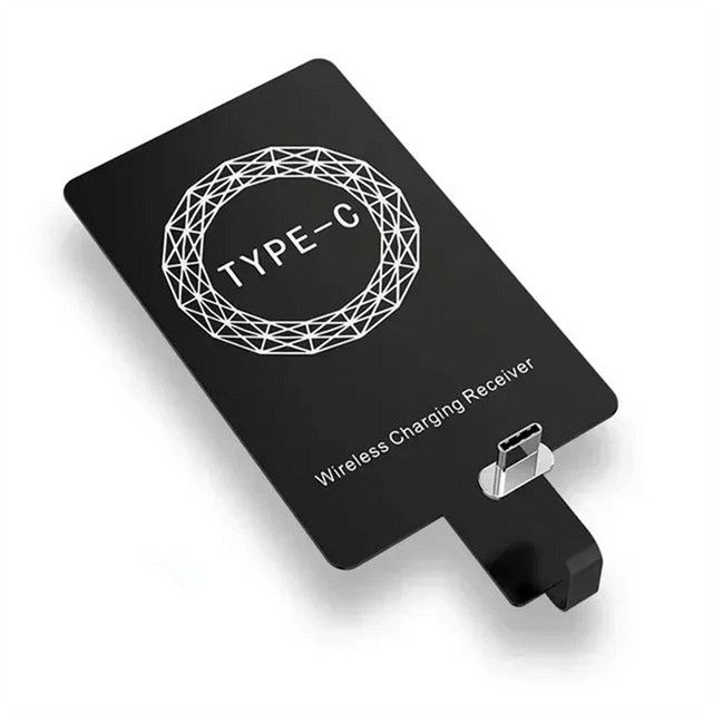 USB-C Wireless Charging Receiver Black Schneller kabelloser Ladeadapter für Typ-C Geräte - Bild 1