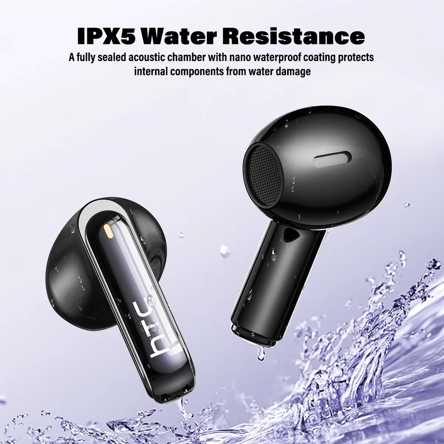 HTC NE70 Bluetooth V6.0 In-Ear Kopfhörer mit Touchscreen, AI-Übersetzer und HD-Bass in Schwarz - Bild 2