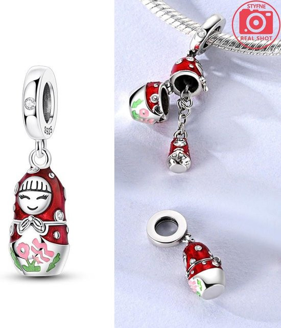 YIRAN Jewelry Matroschka Puppen Anhänger, Kupferfarben, Damen - Bild 1