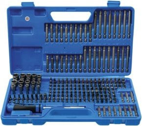 BGS Universal- und Sicherheits-Bit-Satz aus Stahl, Antrieb Außensechskant 6,3 mm (1/4 Zoll), 208-teilig, Blau - Bild 1