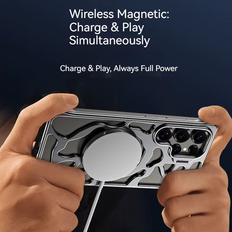 Xiangyun Magnetische Handyhülle aus Aluminiumlegierung mit unsichtbarem Objektivhalter für Samsung S26 S25 S24 S23 Ultra in Grau - Bild 3