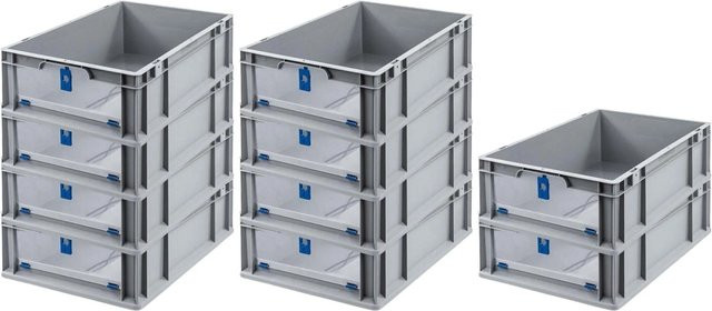 PROREGAL SparSet 10x Eurobox NextGen Insight Cover Transportbox Blau H x B x T: 17 x 40 x 60 cm, 34 Liter - Bild 1