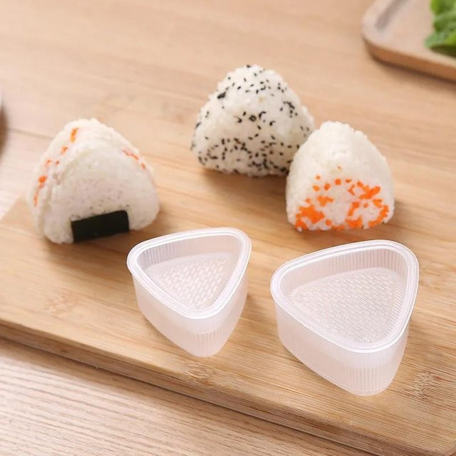 MOONBIFFY Onigiri Form Set aus Kunststoff für Dreieckige Sushi Reis Bälle, Transparent - Bild 1
