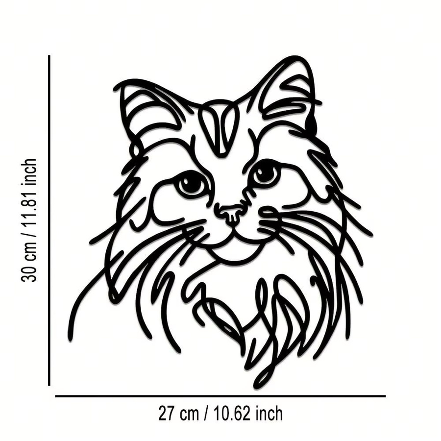 CIFBUY Metall-Katzen-Wandkunst in Schwarz als Eisendraht-Skulptur zur Hängedekoration für Innen- und Außenbereich - Bild 3