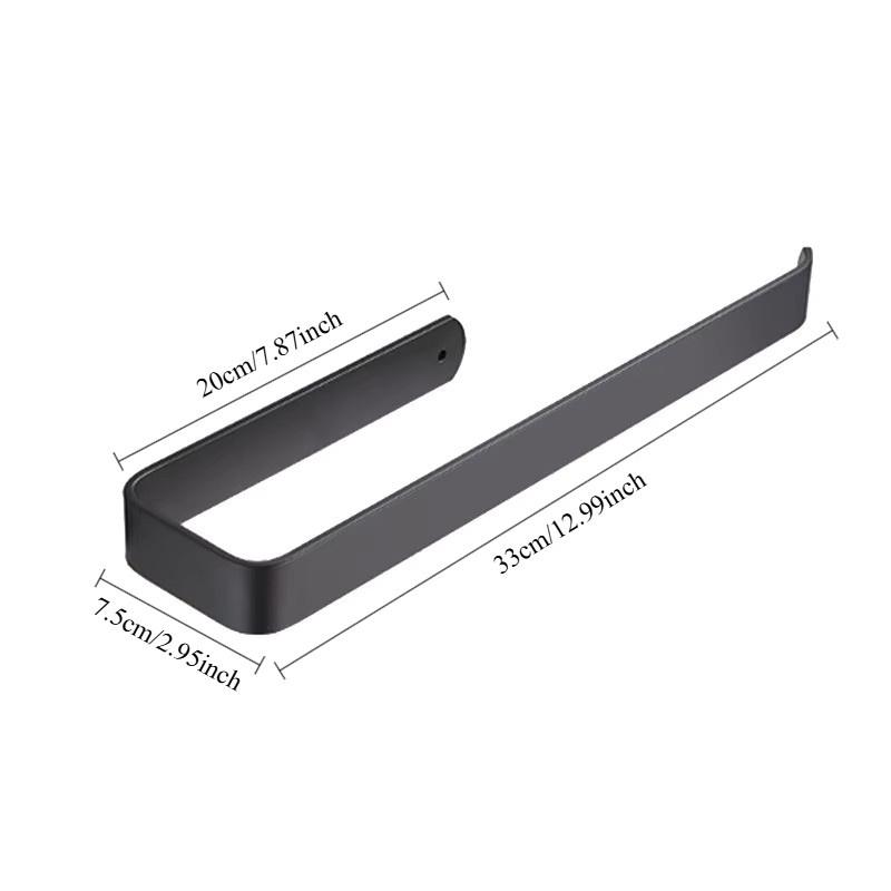 Selbstklebender Wand-Taschentuchhalter aus Metall in Schwarz für Küche und Bad zur platzsparenden Aufbewahrung von Toilettenpapier und Handtüchern ohne Bohren - Bild 2