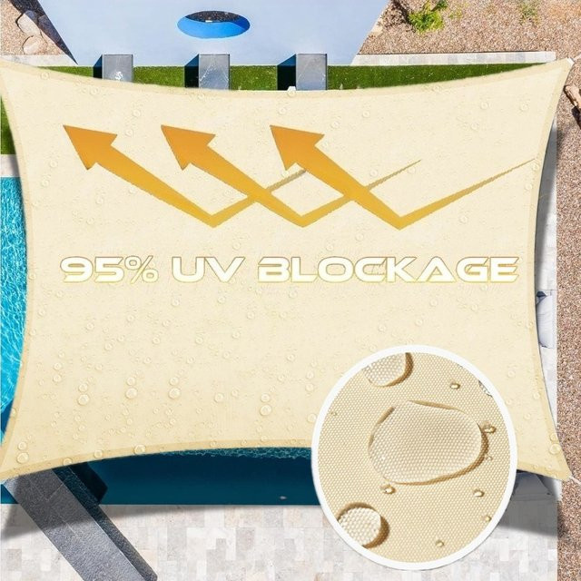 Rechteckiger Sonnenschutz aus Polyester für Terrasse und Garten, Grau, Breite: 200 cm - Bild 1