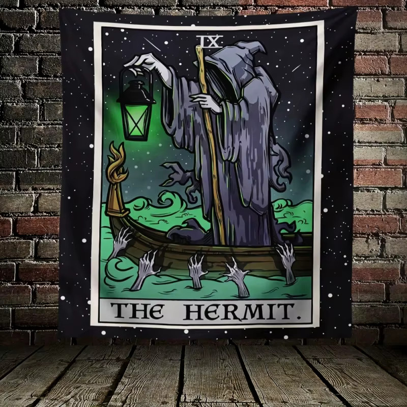 VIKAMA Vintage Tarot-Karten-Tapisserie, böhmischer Wandbehang aus Stoff in Multicolour, Breite: 40 cm, Höhe: 60 cm - Bild 3