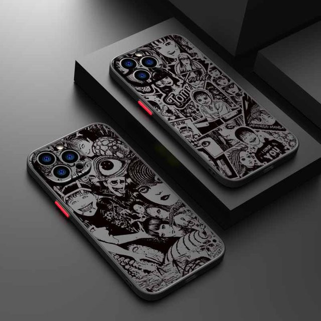 Mattierte Silikon-Handyhülle Tomie Kawakami für Apple iPhone 17 16 15 14 13 12 Pro Max Plus Mini in Schwarz Transparent - Bild 1