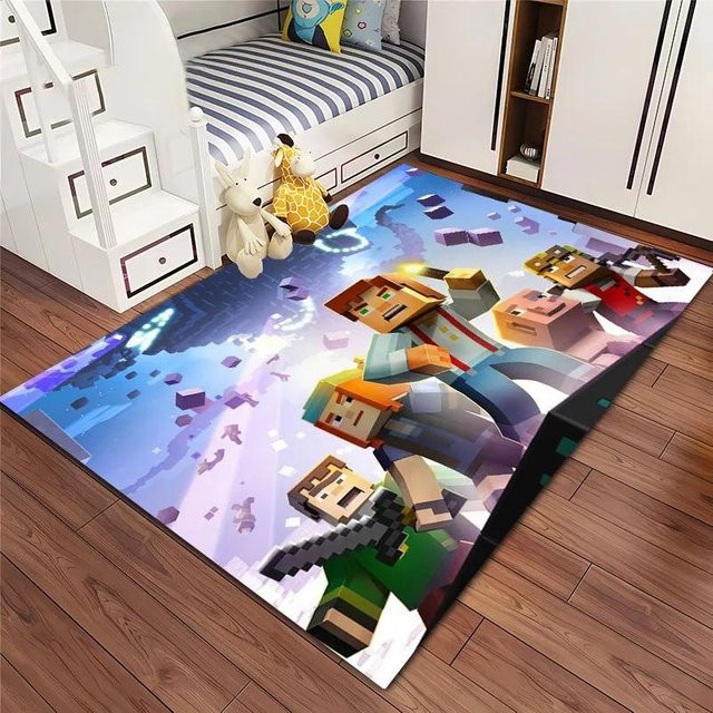 AISILK MOON Minecraft Teppich, rutschfest und waschbar, Mehrfarbig, B/T: 100 x 150 cm - Bild 1