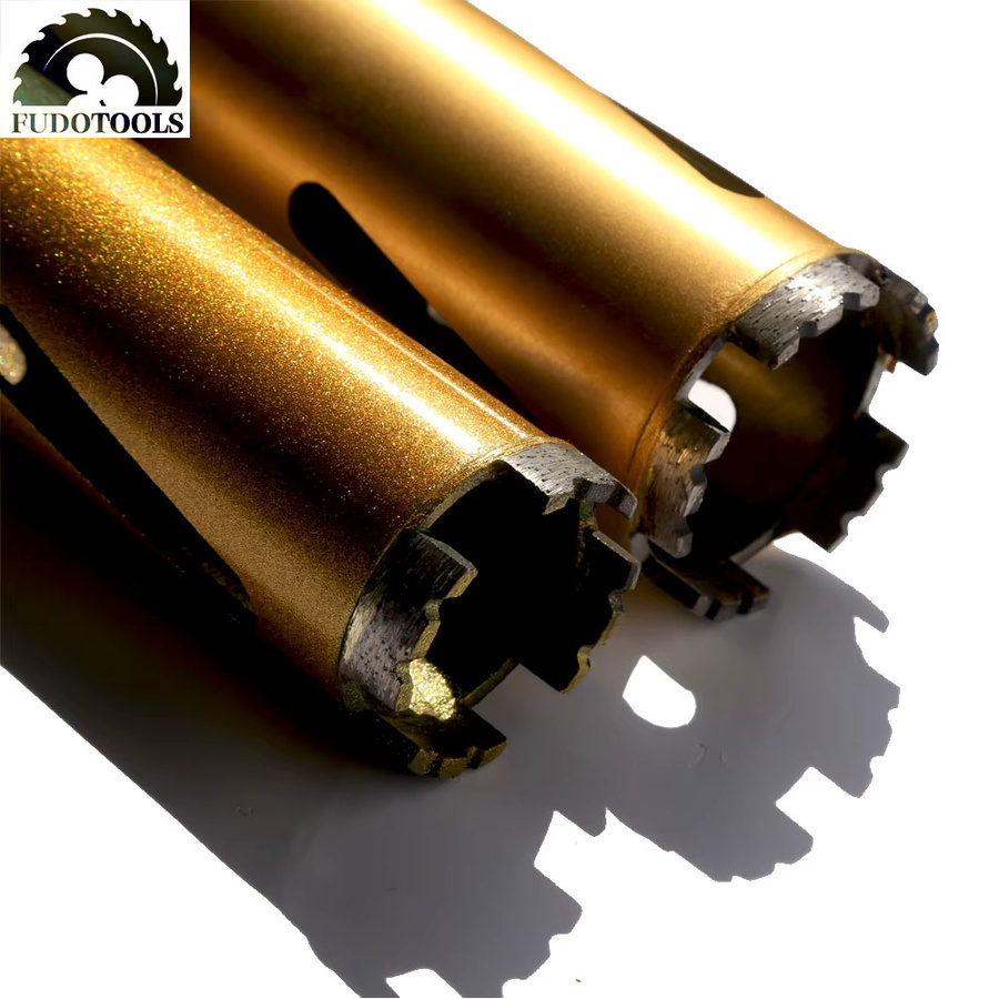 FUDO Diamant-Trockenbohrer Kernbohrer für Ziegel, Hartbeton und Mauerwerk, Farbe: Gold, Durchmesser: 32-83 mm, Länge: 370-450 mm - Bild 3