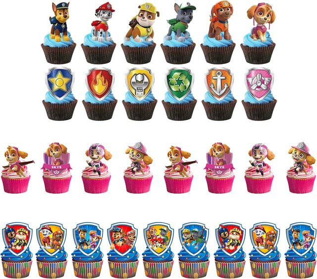 Paw Patrol Tortendekoration, Partybecher, Hundemotive - Bild 1