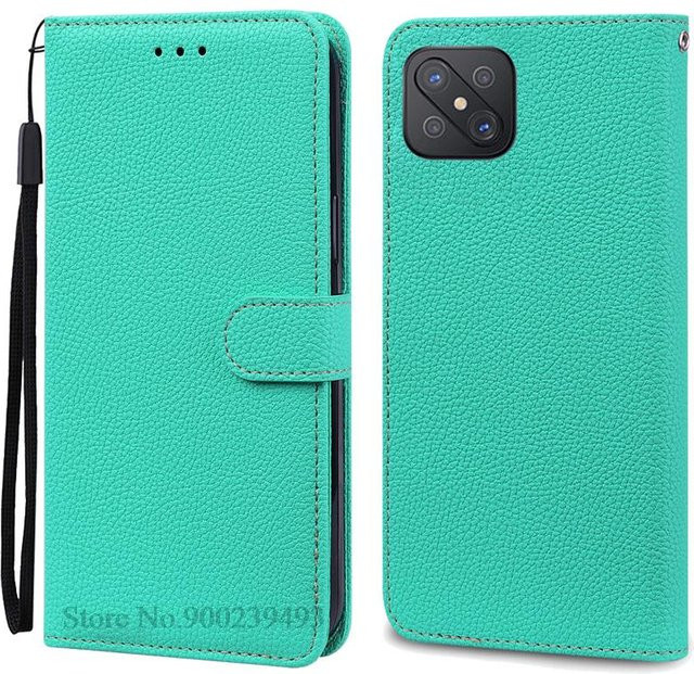 Leder-Klapphülle für OPPO Reno4 Z 5G in Himmelblau - Bild 1