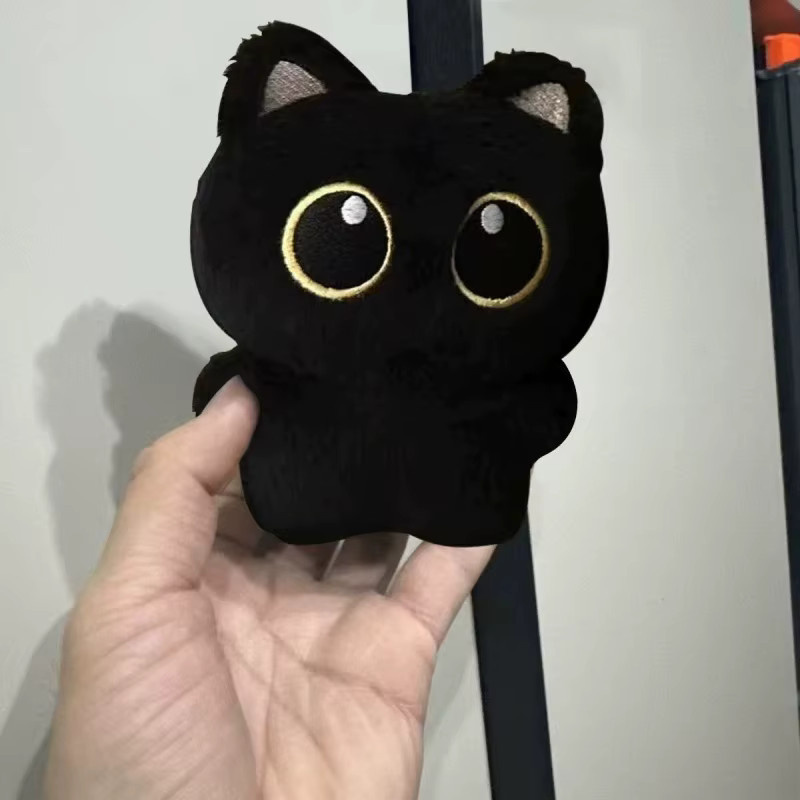 Potdemiel Schwarze Katze Plüschtier Schlüsselanhänger, Schwarz - Bild 6