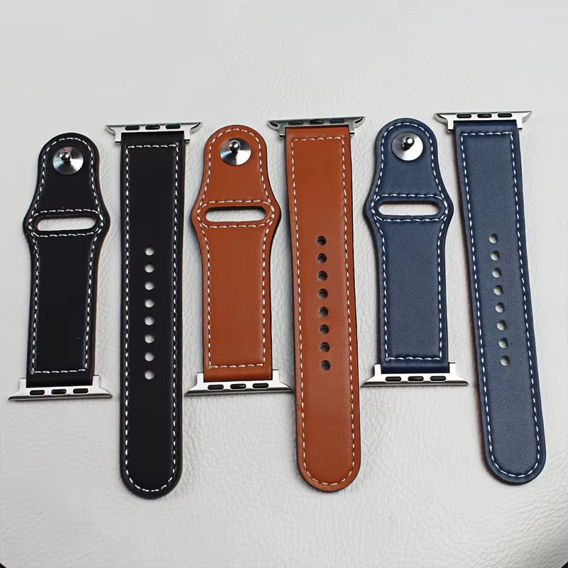 Lederband für Apple Watch, Leder, Weiß, Unisex - Bild 3