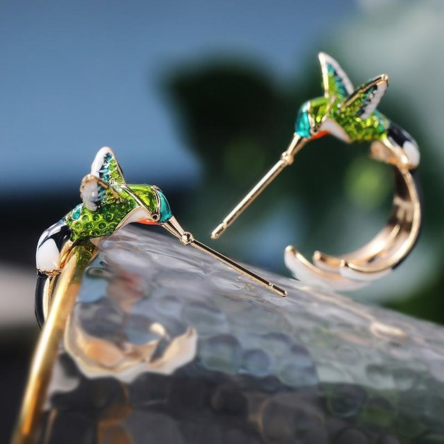 YIRAN Jewelry Ohrringe, Bunte Vögel, gray, Damen - Bild 1