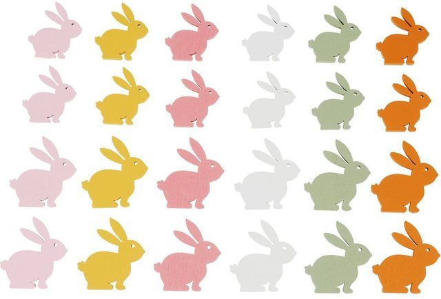 VBS Streuteile Florence Hase Multicolor aus Sperrholz für Ostern und Frühjahr - Bild 1