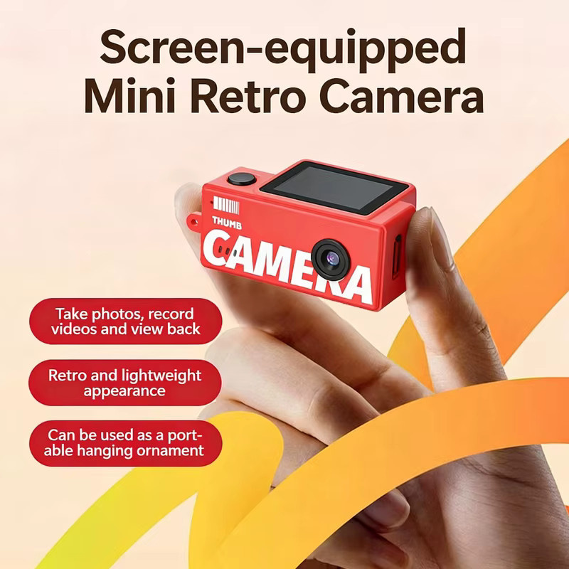 Magecam Digitalkamera als Schlüsselanhänger in Rot mit 0,96 Zoll Display, 1080P Videoaufnahme und Blitz - Bild 2