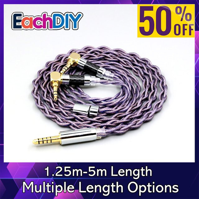 EachDIY Typ2 7N OCC Litz Kopfhörerkabel für Verum 1 One mit 3,5mm Stecker L-Form, 1,8mm, 140-adrig, 4-adrig - Bild 1