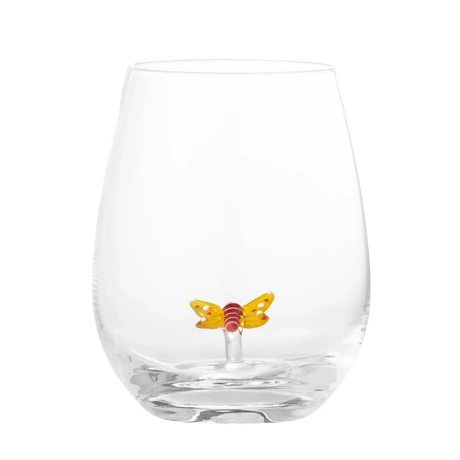 Bloomingville Trinkglas Misa mit Schmetterlings-Design - Bild 1