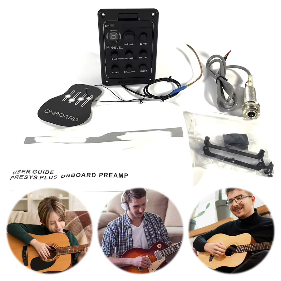 Fishman Presys+ EQ-Tuner und Onboard-Vorverstärker für klassische Akustikgitarren in Schwarz - Bild 4