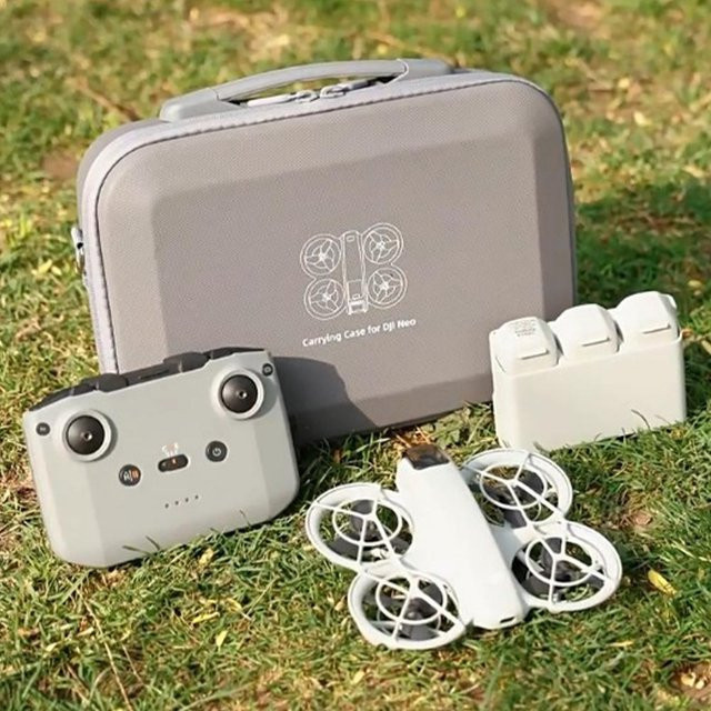 DJI NEO2 Tragbare und Wasserdichte PU Lagerungstasche für Drohnen und Kamera-Zubehör in Grau - Bild 1