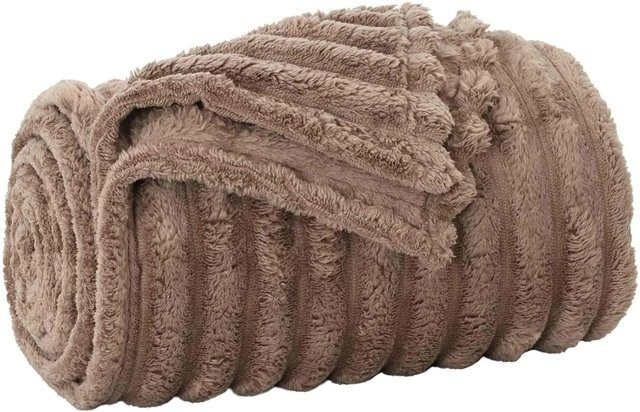 vidaXL Überwurfdecke aus Fleece in Kamelbraun, B/B/H: 240 x 220 cm - Bild 1