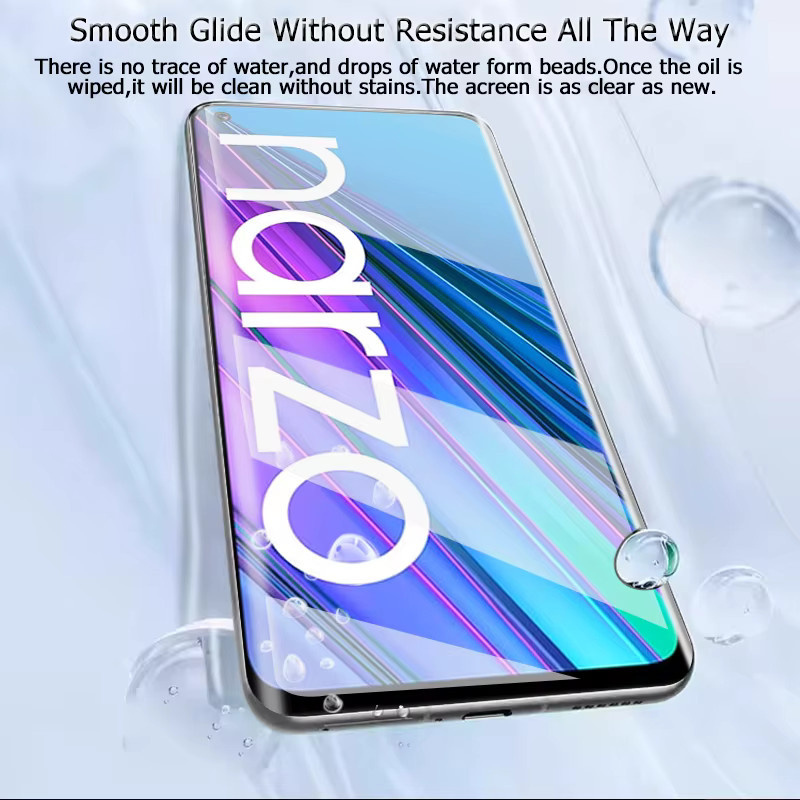 3er-Set gehärtetes Glas für Realme Narzo 30 5G, transparent, Full Coverage Display Schutz mit Fingerabdruck-Entsperrung und Anti-Explosion-Funktion - Bild 3