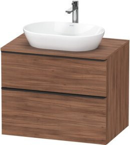 Duravit Waschtischunterschrank D-Neo Wandmontage in Weiß und Nussbaum Matt mit Schubladen und Türen, B/T/H: 80 x 55 x 66,4 cm - Bild 1