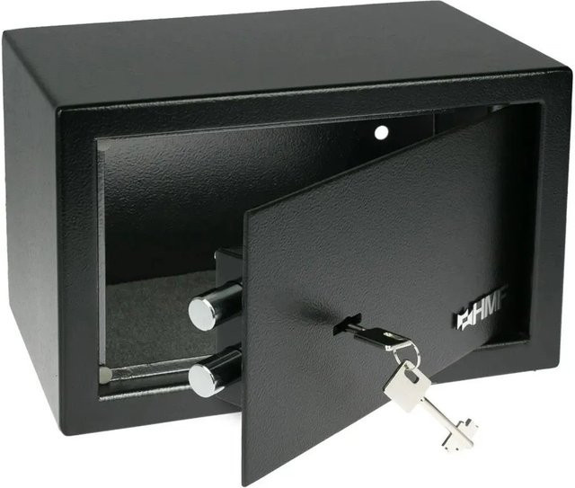 HMF Safe Tresor Schlüssel Möbeltresor Schwarz B/T/H: 31 x 20 x 20 cm - Bild 1