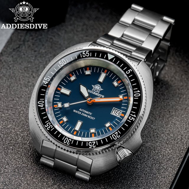 ADDIESDIVE Armbanduhr, Automatik, Edelstahl, Saphirglas, Blau, Herren - Bild 1