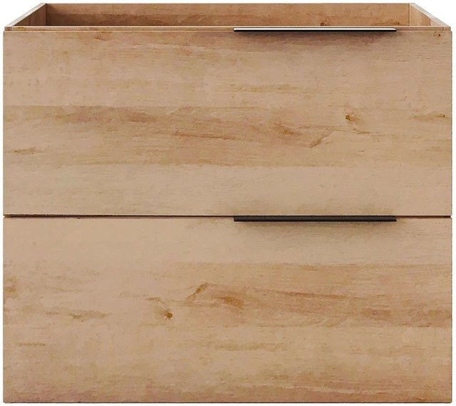 Waschbeckenunterschrank NISAYA in Beige mit zeitlosem Stil, Breite: 60 cm, Tiefe: 46 cm, Höhe: 50 cm - Bild 1