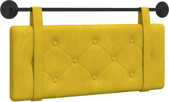 vidaXL Wandmontiertes Polsterpaneel aus Samt in Gelb, B/H/T: 110 x 55 x 5 cm - Bild 1