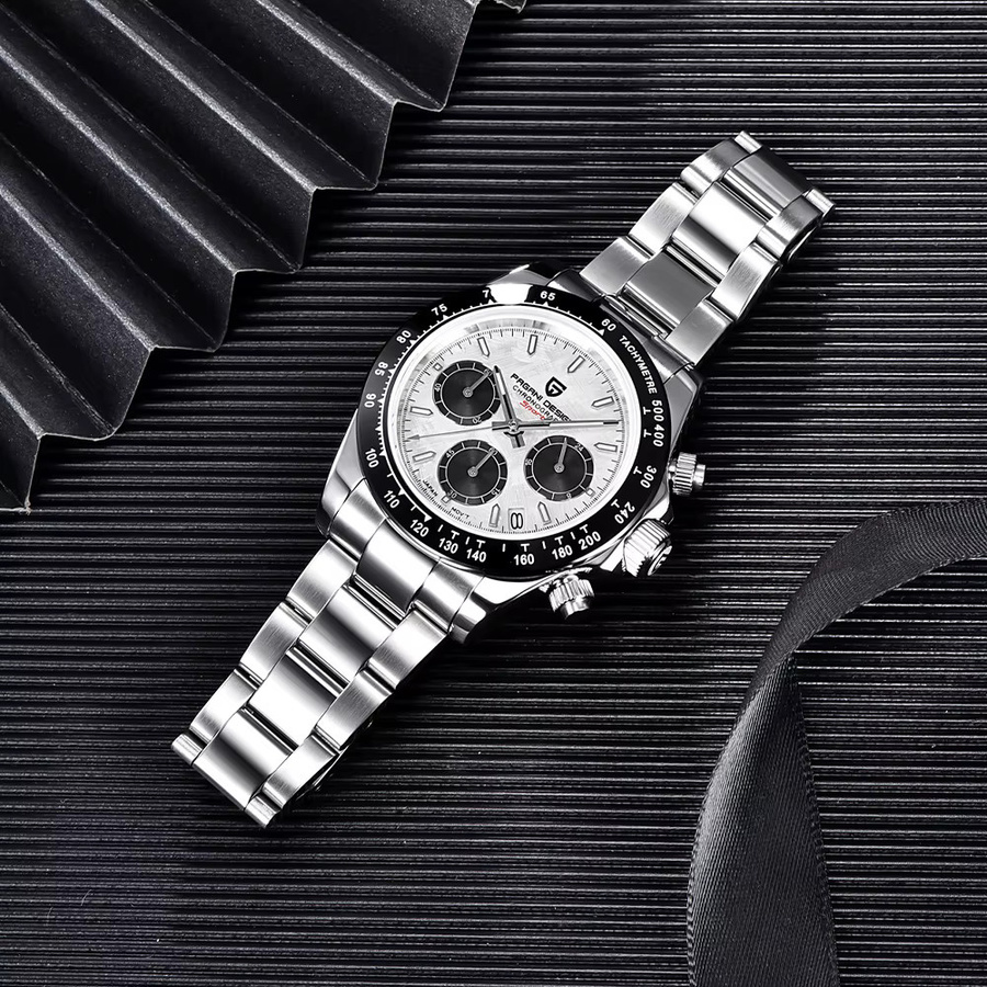 Pagani Design Chronograph, Quarz, Edelstahl, Schwarz, Herren - Bild 2