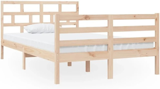 vidaXL Massivholzbett aus Kiefer mit Lattenrost in modernem Design, B/T/H: 120 x 200 x 126 cm - Bild 1