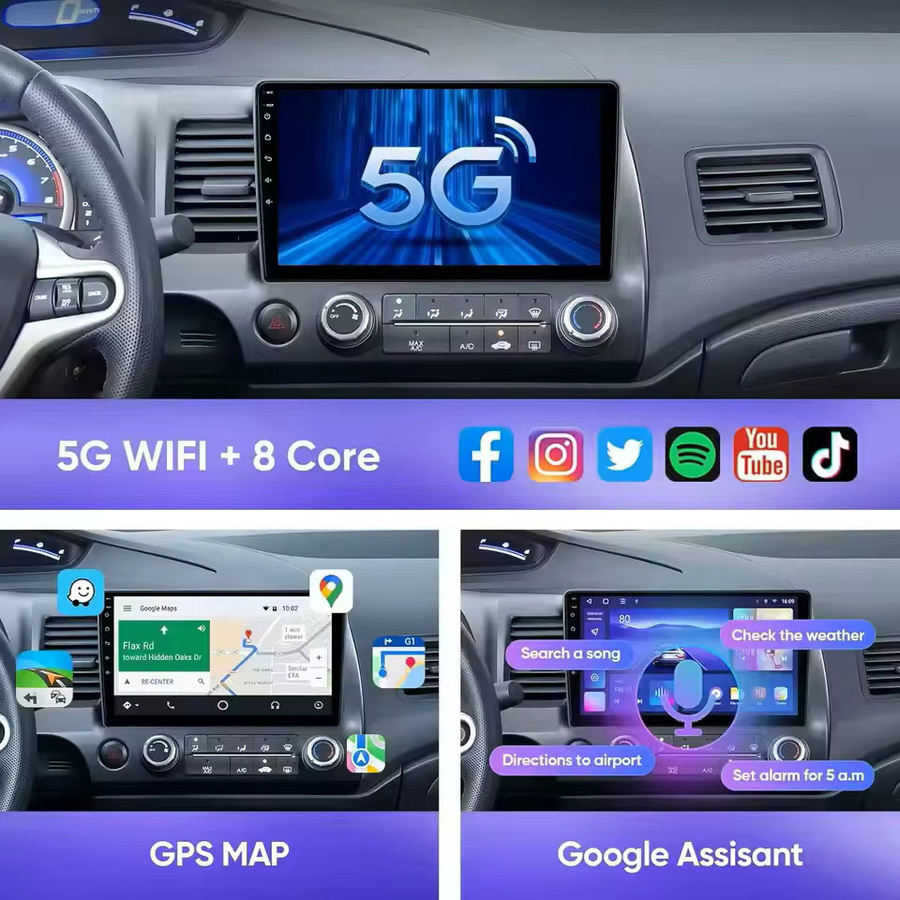 TIEYEZ Android 16 CarPlay Autoradio mit 2K QLED Display und GPS für Peugeot 207 CC in Schwarz - Bild 5