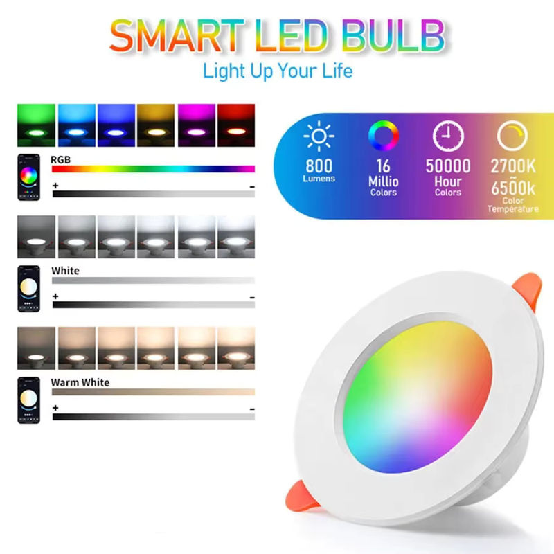 AVACOM Smart LED Einbauleuchte RGBCW mit Tuya Bluetooth und Smart Life App-Steuerung, dimmbar, weiß, 15W - Bild 2