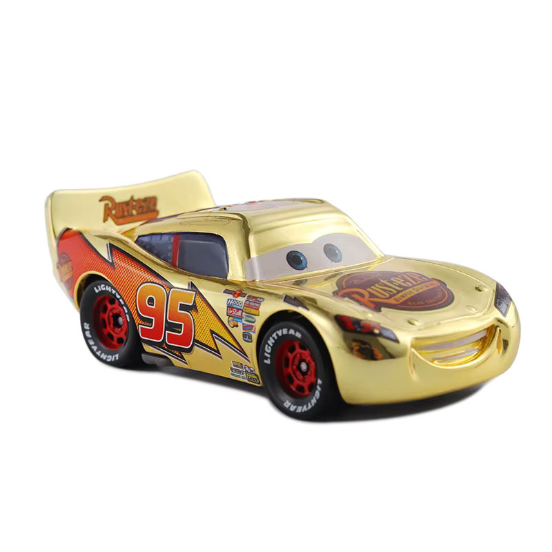 Disney Cars 3 Lightning McQueen, Metalldruckguss-Spielzeugauto, Gold Chrome - Bild 2